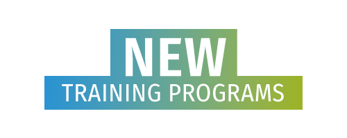 Gradient banner with the text "NEW TRAINING PROGRAMS" in capital letters.