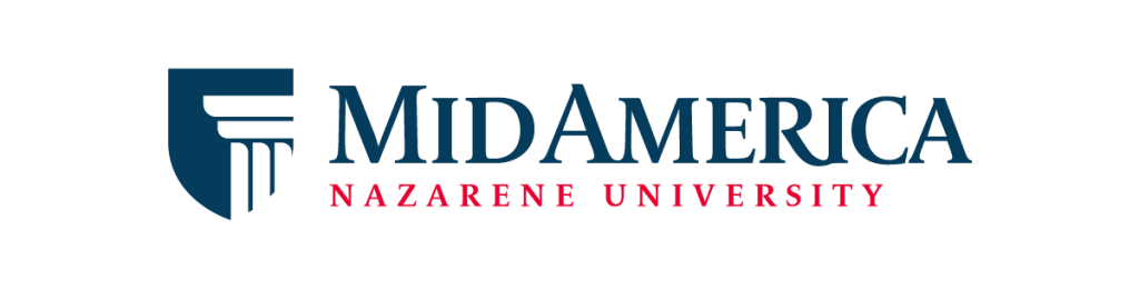 MidAmerica Nazarene University logo with a blue shield and pillar graphic on the left, and the university name in blue and red text on a light background.
