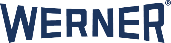 The image displays the word "WERNER" in bold, uppercase blue letters with a registered trademark symbol, highlighting their $50,000 Scholarship program.