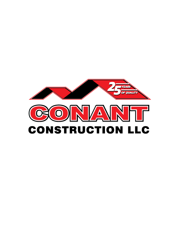 Logo for Conant Construction LLC featuring stylized red roof shapes and text reading “25 years of quality”—a proud symbol of building success stories, from back to school beginnings to college scholarships and skills training.